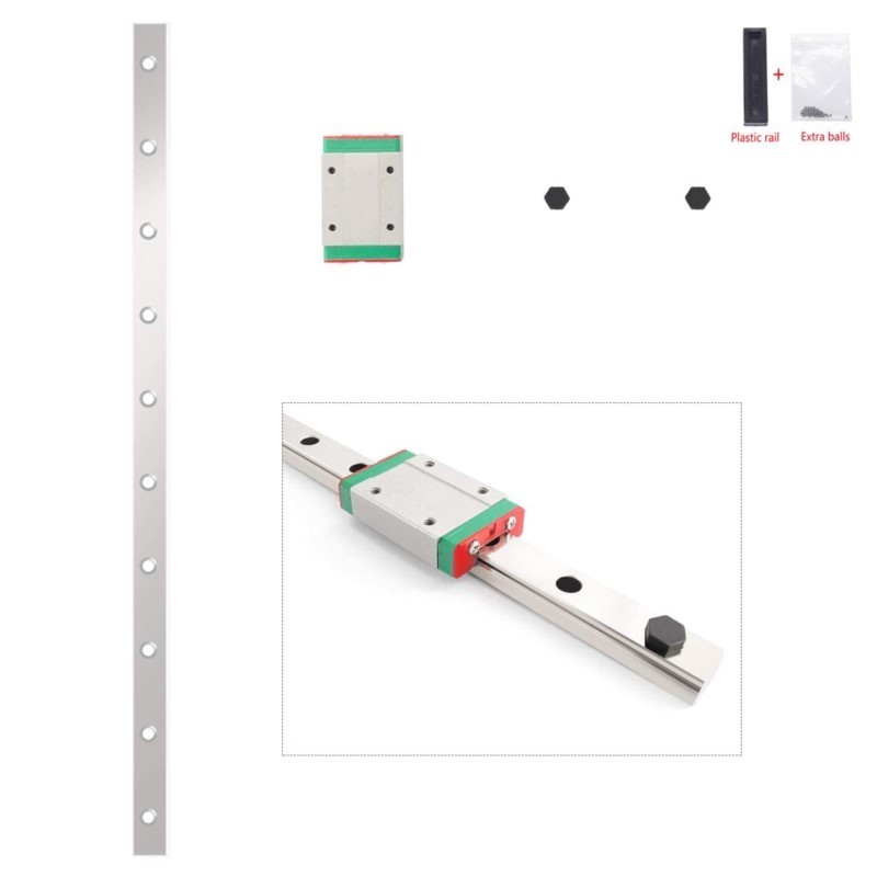 Guia linear de 12mm, trilho mg - Linear Rail Mgn12H Set avaliação e preço