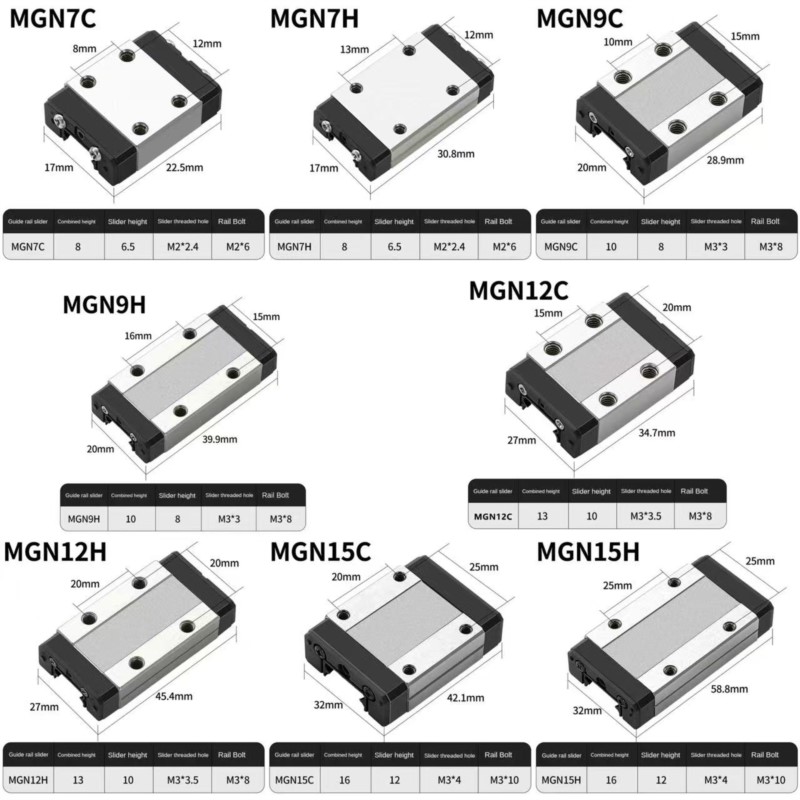 1 peça mgn7c mgn7h mgn9c mgn9h - Linear Rail Mgn12H Set avaliação e preço